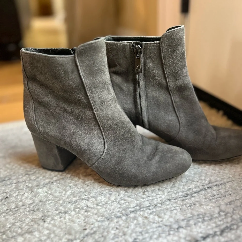 Diane Von Furstenberg Gray Suede Leather Women’s Ankle Boots